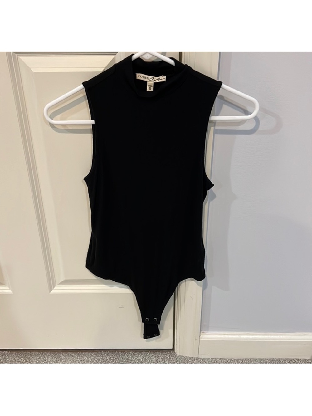 Express Black Sleeveless Mock Neck Bodysuit